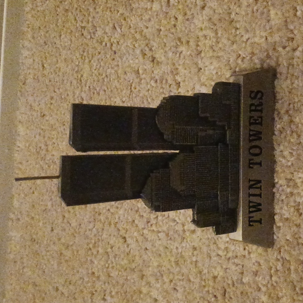 Twin Towers-World Trade Center pure metal stainless Souvenier